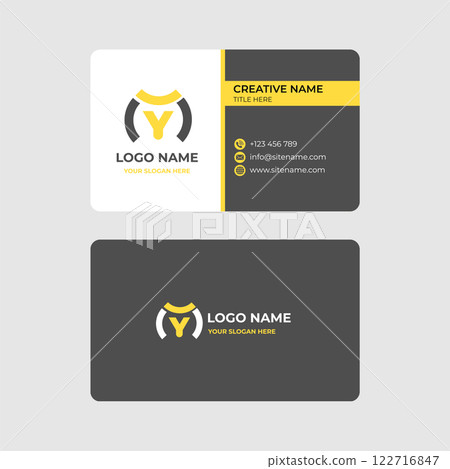 Modern Business Card Design with Minimalist Vector Elements 122716847