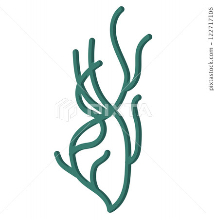 Branch of seaweed. Vector illustration isolated on white background. 122717106