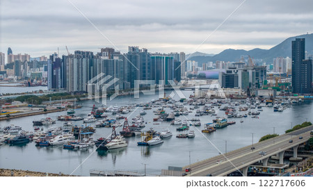 Kwun Tong Typhoon Shelter Waterfront Hong Kong Jan 31 2025 Kwun Tong Typhoon Shelter Waterfront Hong Kong Jan 31 2025 122717606