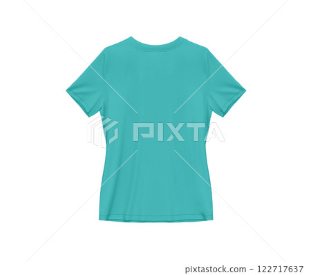 Scrub Green blank tee shirt waist wear, women template mockup back view Scrub Green blank tee shirt waist wear, women template mockup back view 122717637