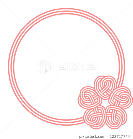 水引時尚櫻花結相框 淺粉紅色 3 股 圓形相框 無文字 122717744