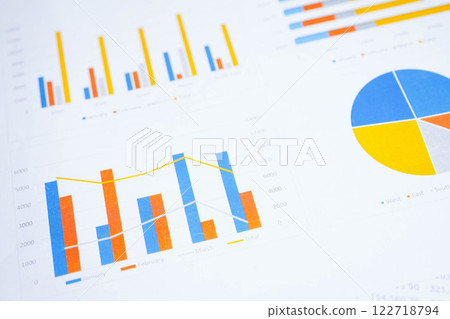 Chart graph paper. Finance, account, statistic, investment data economy, stock exchange business. 122718794
