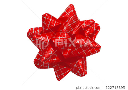 red ribbon on isolated on transparent background. 122718895