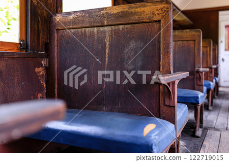 Inside a Mitsubishi Oyubari Railway train preserved at the site of Minami-Oyubari Station in Yubari, Hokkaido [May] 122719015