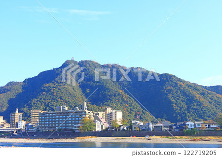 Scenery of Nagaragawa Onsen and Mt. Kinka, Gifu City, Gifu Prefecture Scenery of Nagaragawa Onsen and Mt. Kinka, Gifu City, Gifu Prefecture 122719205