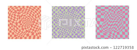 Psychedelic checkerboard poster 122719358