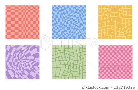 Psychedelic checkerboard poster 122719359