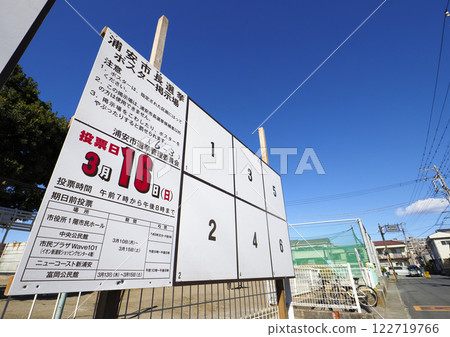 選舉海報公告牌、浦安市長選舉 122719766