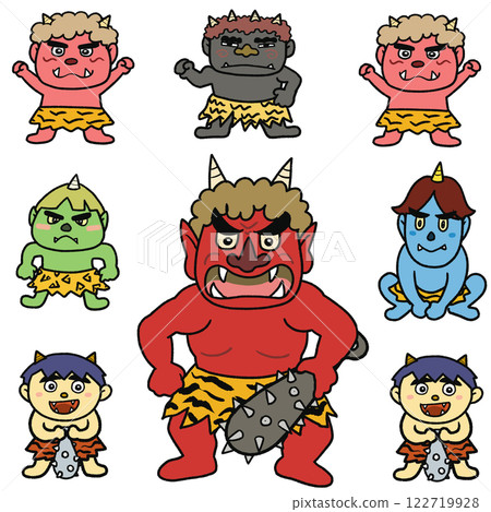 Cute demon illustration set Cute demon illustration set 122719928