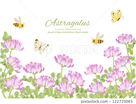 Watercolor frame of lotus flower 122720065