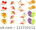 Cute cut fruit illustration set 122720112