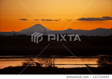 Tone River and evening scenery 122720485
