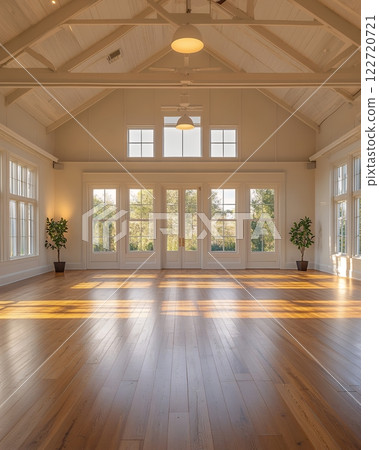 Sunlit Spacious Room with Hardwood Floors High Ceilings and Large Windows 122720721