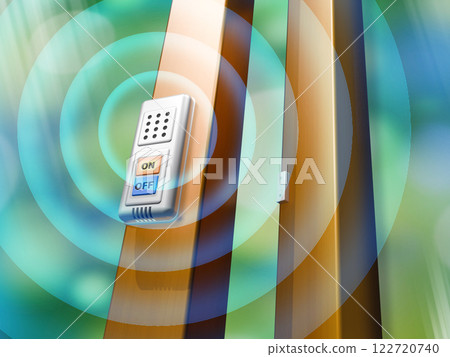 Crime prevention image (window security buzzer/window security alarm) with background Crime prevention image (window security buzzer/window security alarm) with background 122720740