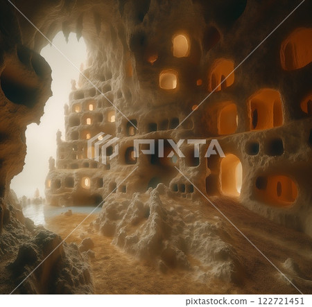 A mysterious underground urban space 122721451