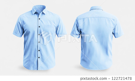 Blue short sleeve shirt 122721478