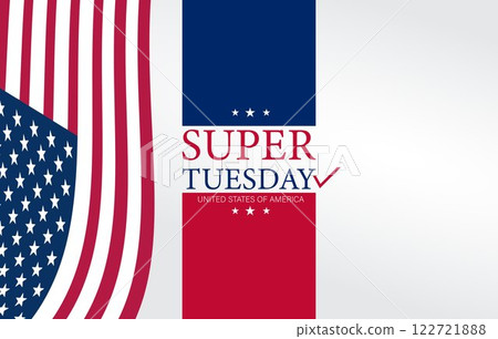 Super Tuesday emblem designed with striking visuals and clear lettering to highlight an important day in U.S. elections. Super Tuesday emblem designed with striking visuals and clear lettering to highlight an important day in U.S. elections. 122721888