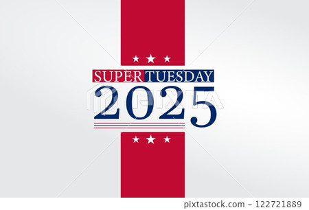 Logo representing Super Tuesday with eye-catching graphics and prominent text emphasizing its role in the electoral process. Logo representing Super Tuesday with eye-catching graphics and prominent text emphasizing its role in the electoral process. 122721889