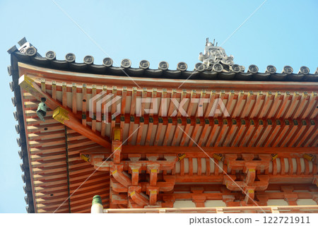 The roof of the Shion-no-mon Gate at Saikoji Temple in Tonosho-cho, Shodoshima The roof of the Shion-no-mon Gate at Saikoji Temple in Tonosho-cho, Shodoshima 122721911