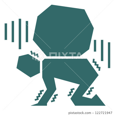 Illustration of a person struggling with the burden of taxes and debt 122721947