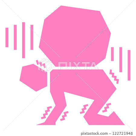 Illustration of a person struggling with the burden of taxes and debt 122721948