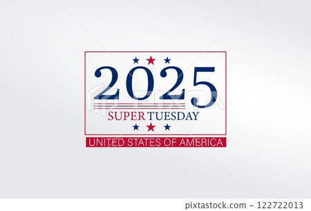 Super Tuesday logo integrated with the American flag highlighting an important day for voters in the United States. Super Tuesday logo integrated with the American flag highlighting an important day for voters in the United States. 122722013