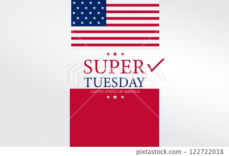 Super Tuesday USA flag background highlights the American flag's iconic elements in a patriotic electoral context. Super Tuesday USA flag background highlights the American flag's iconic elements in a patriotic electoral context. 122722018