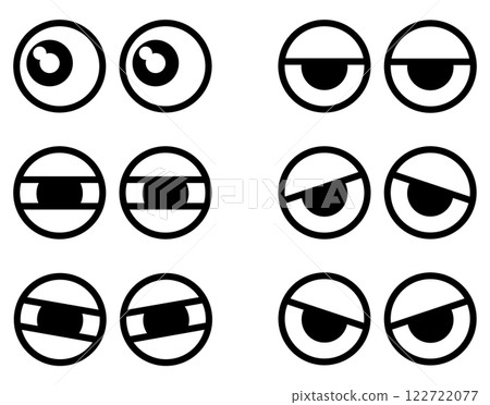 Cute illustrations expressing emotions through eyes and gazes Cute illustrations expressing emotions through eyes and gazes 122722077