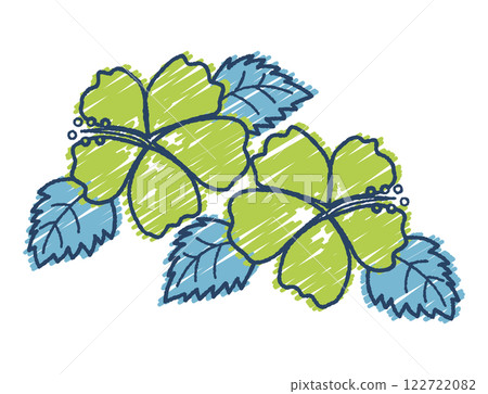 手繪芙蓉花插圖 122722082