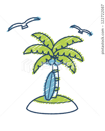 Hand-drawn palm tree illustration Hand-drawn palm tree illustration 122722087