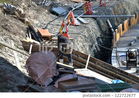 Construction site: River improvement work 122722677