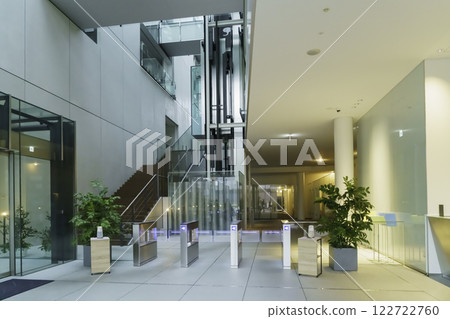 Office building entrance lobby. Filming cooperation: SKY Perfect Tokyo Media Center 122722760