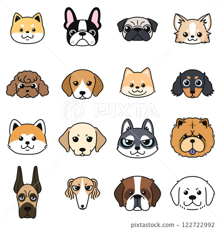 dog face illustration set 122722992