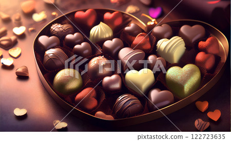 Palentine's chocolate assortment. 122723635