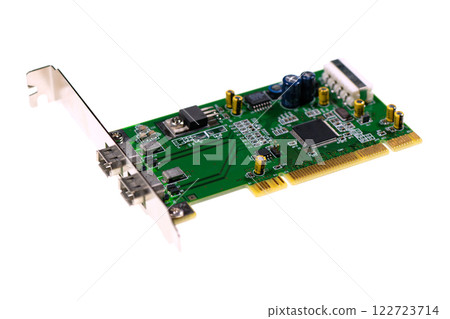 Computer controller card isolated on white background Computer controller card isolated on white background 122723714
