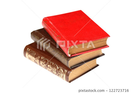 Old books isolated on white background Old books isolated on white background 122723716