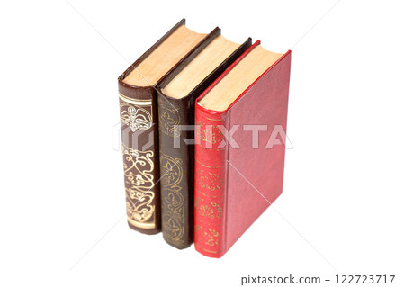 Old books isolated on white background Old books isolated on white background 122723717