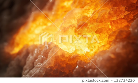 Glowing salt lamp detail embedded in spa salt room wall creates a warm, tranquil atmosphere on Valentines Day Glowing salt lamp detail embedded in spa salt room wall creates a warm, tranquil atmosphere on Valentines Day 122724220