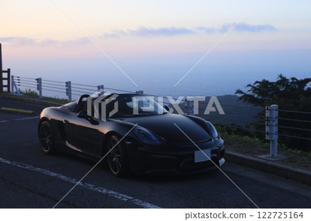 Black convertible at sunrise Black convertible at sunrise 122725164