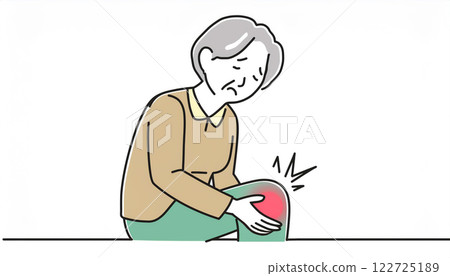 Old man suffering from knee pain 122725189
