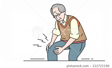 Old man suffering from knee pain Old man suffering from knee pain 122725190