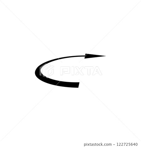 Thin long semi circle arrow. Vector illustration. 122725640