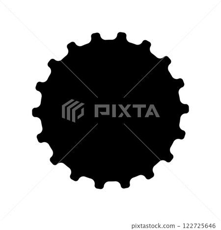 Beer bottle cap. Black silhouette. Beer bottle cap. Black silhouette. 122725646