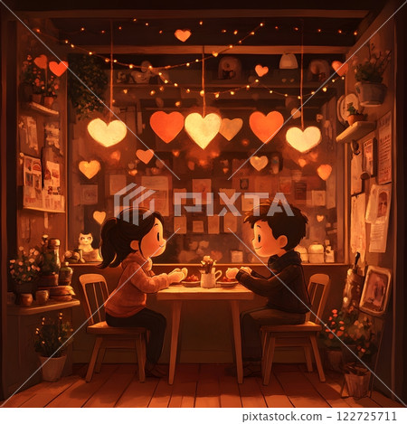 romantic couple in a restaurant romantic couple in a restaurant 122725711