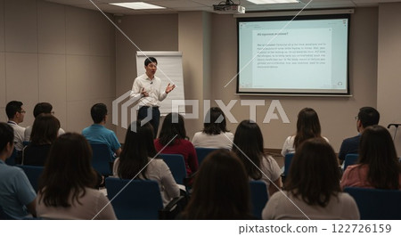 Person giving a presentation 122726159