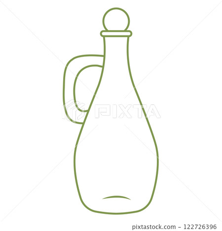 Retro bottle for wine, oil in doodle style. Vector illustration isolated on white background. 122726396