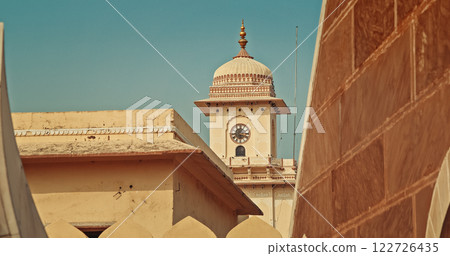 Jaipur, Rajasthan, India. Jantar Mantar Is Astronomical Observation Site Built In Early 18th Century. It Includes Set Of Some 20 Main Fixed Instruments. Tower Clock. It Features Worlds Largest Stone Jaipur, Rajasthan, India. Jantar Mantar Is Astronomical Observation Site Built In Early 18th Century. It Includes Set Of Some 20 Main Fixed Instruments. Tower Clock. It Features Worlds Largest Stone 122726435