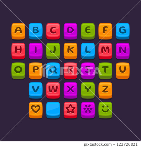 Alphabet ABC Icon set on Dark Background. Vector Alphabet ABC Icon set on Dark Background. Vector 122726821