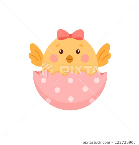 Little chicken hatched from an egg. Little chicken hatched from an egg. 122726903
