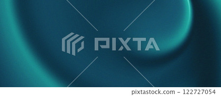 Elegant dark turquoise flowing background with grainy texture 122727054